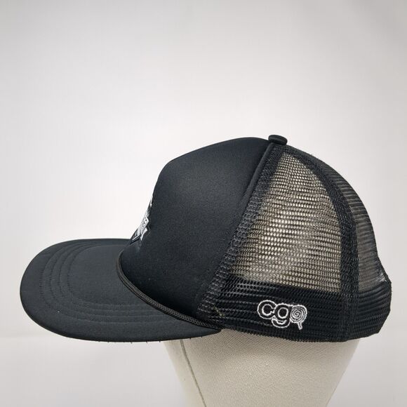 Eco Lounge Mesh Back Rope Trucker Hat Black One Size Solid CG Habitats - Picture 3 of 8